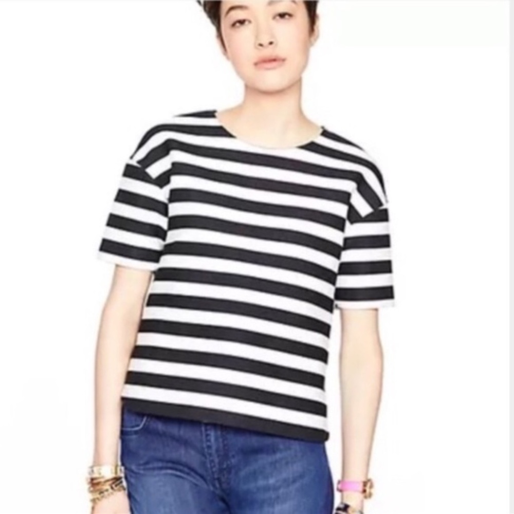 NWT Kate Spade black and white striped Ramona top